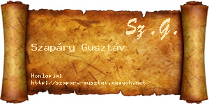 Szapáry Gusztáv névjegykártya