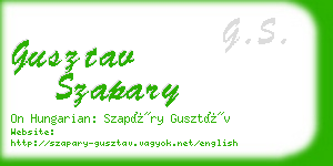 gusztav szapary business card